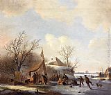 Jacobus Van Der Stok Figures on the Ice painting